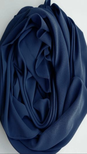hijab mousseline bleu marine