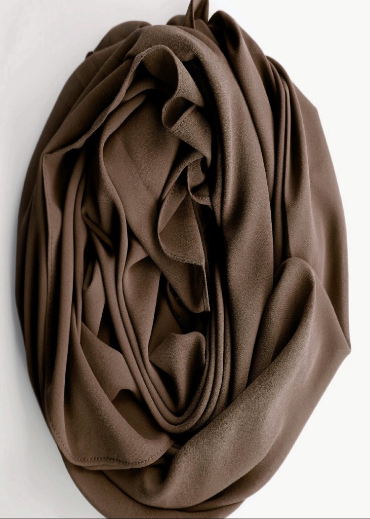 hijab mousseline marron