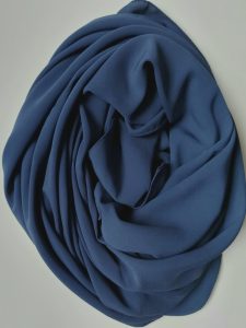 hijab soie de medine bleu